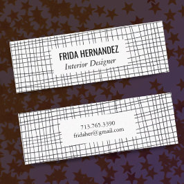 Minimalistische handgetekende Stripes Grid Lines C Mini Visitekaartje