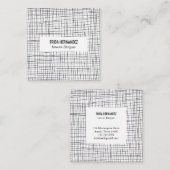 Minimalistische handgetekende Stripes Grid Lines C Vierkante Visitekaartje (Voorkant / Achterkant)
