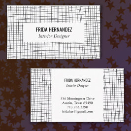 Minimalistische handgetekende Stripes Grid Lines C Visitekaartje