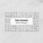 Minimalistische handgetekende Stripes Grid Lines C Visitekaartje (Voorkant)