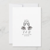 Minimalistische handgetekende trouwerij save-the-d (Achterkant)