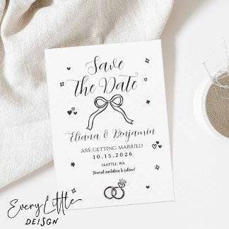 Minimalistische handgetekende trouwerij save-the-d