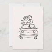 Minimalistische handgetekende trouwschets kaart (Achterkant)