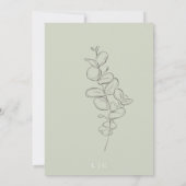 Minimalistische handgetekende verlaat groen script kaart (Achterkant)