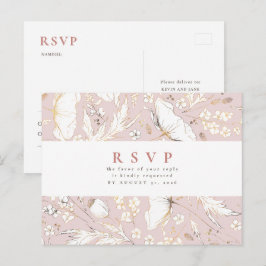 Minimalistische handgetekende wilde bloemen die RS Briefkaart