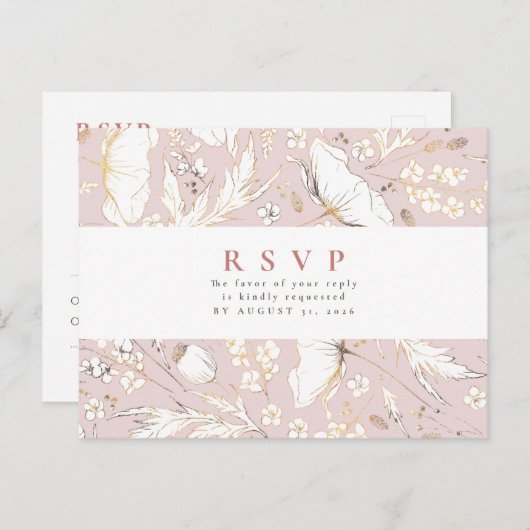 Minimalistische handgetekende wilde bloemen die RS Briefkaart (Voorkant / Achterkant)