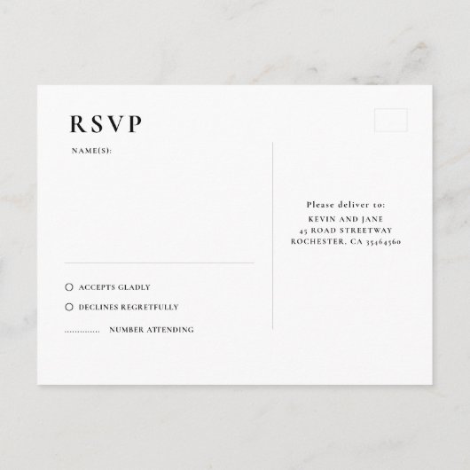 Minimalistische handgetekende wilde bloemen die RS Briefkaart (Achterkant)