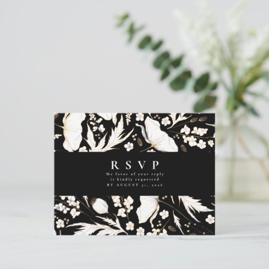 Minimalistische handgetekende wilde bloemen die RS Briefkaart (Staand voorkant)