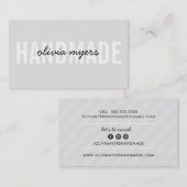 MINIMALISTISCHE HANDMADE eenvoudig wit bord grijs  Visitekaartje (Voorkant / Achterkant)