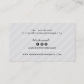 MINIMALISTISCHE HANDMADE eenvoudig wit bord grijs  Visitekaartje (Achterkant)