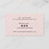 MINIMALISTISCHE HANDMADE eenvoudige blush roze ros Visitekaartje (Achterkant)