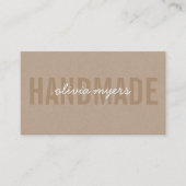 MINIMALISTISCHE HANDMADE eenvoudige kraft look wit Visitekaartje (Voorkant)