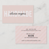 MINIMALISTISCHE HANDMADE eenvoudige witte blush ro Visitekaartje (Voorkant / Achterkant)