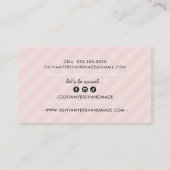 MINIMALISTISCHE HANDMADE eenvoudige witte blush ro Visitekaartje (Achterkant)