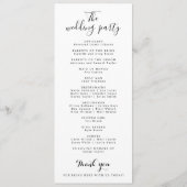 Minimalistische handschrift eenvoudige moderne bru programmakaart (Achterkant)