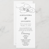 Minimalistische handschrift eenvoudige moderne bru programmakaart (Voorkant / Achterkant)