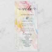 Minimalistische handschrift eenvoudige moderne bru programmakaart (Voorkant / Achterkant)