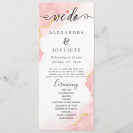 Minimalistische handschrift eenvoudige moderne bru programmakaart