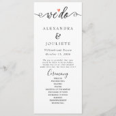 Minimalistische handschrift eenvoudige moderne bru programmakaart (Voorkant)