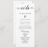 Minimalistische handschrift eenvoudige moderne bru programmakaart (Voorkant / Achterkant)