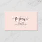 Minimalistische handschrift kalligrafie nagelspeci visitekaartje (Achterkant)