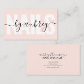 Minimalistische handschrift kalligrafie nagelspeci visitekaartje (Voorkant / Achterkant)