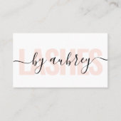 Minimalistische handschrift kalligrafie wimpers visitekaartje (Voorkant)