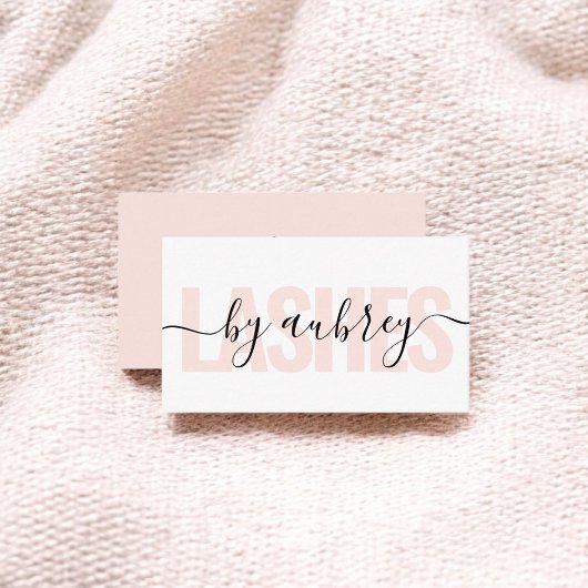 Minimalistische handschrift kalligrafie wimpers visitekaartje