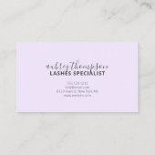 Minimalistische handschrift kalligrafie wimpers visitekaartje (Achterkant)