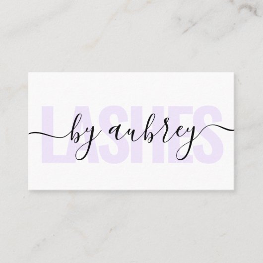 Minimalistische handschrift kalligrafie wimpers visitekaartje (Voorkant)