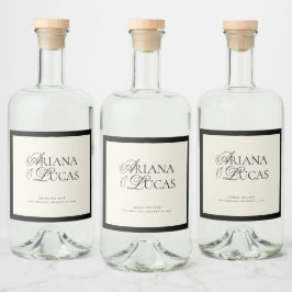 Minimalistische handscriptkaas om van wijn te houd likeurfles etiket