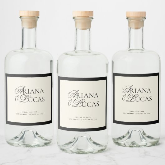 Minimalistische handscriptkaas om van wijn te houd likeurfles etiket (Flessen)