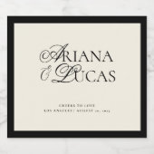 Minimalistische handscriptkaas om van wijn te houd sparkling wijnetiket (Enkel label)