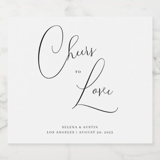 Minimalistische handscriptkaas om van wijn te houd sparkling wijnetiket (Enkel label)