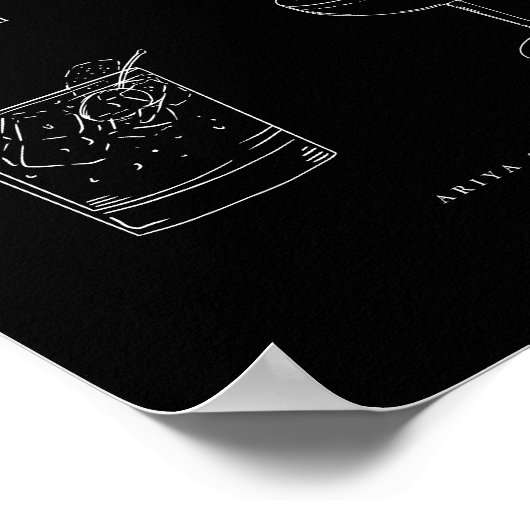 Minimalistische handtekening Drink Poster (Hoek)