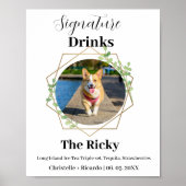 Minimalistische handtekening drink trouwbar Pos Poster (Voorkant)