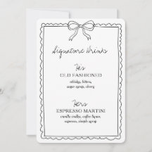 Minimalistische Handtekening Drinken Wedding Bar M