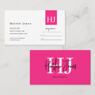 Minimalistische handtekening Hot Pink-benoeming & Visitekaartje