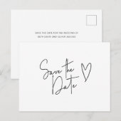 Minimalistische handtekening Lettertype Hart Bewaa Aankondigingskaart (Voorkant / Achterkant)