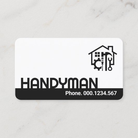 Minimalistische Handyman Layer Home Reparaties Visitekaartje (Voorkant)