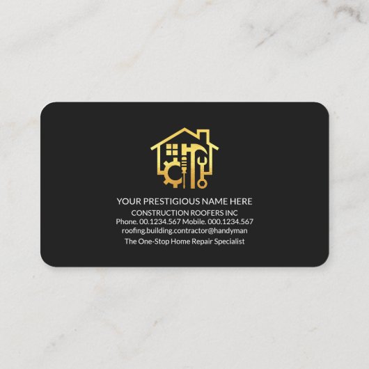 Minimalistische Handyman Layer Home Reparaties Visitekaartje (Achterkant)