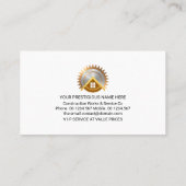 Minimalistische handyman tools op rode lijn visitekaartje (Achterkant)