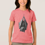 Minimalistische hangende vleermuis Spooky, Stijlvo Tri-Blend Shirt (Voorkant)