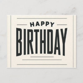 Minimalistische Happy Birthday Kaart - Bold Typogr