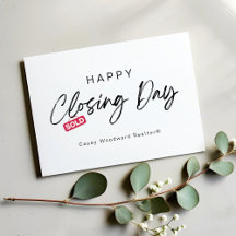 Minimalistische Happy Closing Day-Kaart van Realto
