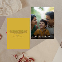 Minimalistische Happy Diwali Deep Gold Overlay Fot