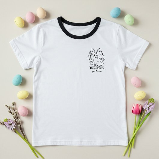 Minimalistische Happy Easter Bunny met aangepaste T-shirt