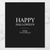 MINIMALISTISCHE HAPPY HALLOWEEN WIJNFLESETIKETTEN WIJN ETIKET (Enkel label)