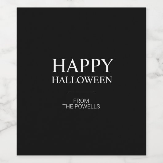 MINIMALISTISCHE HAPPY HALLOWEEN WIJNFLESETIKETTEN WIJN ETIKET (Enkel label)