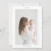 Minimalistische Happy Holiday Foto Kaart (Voorkant)